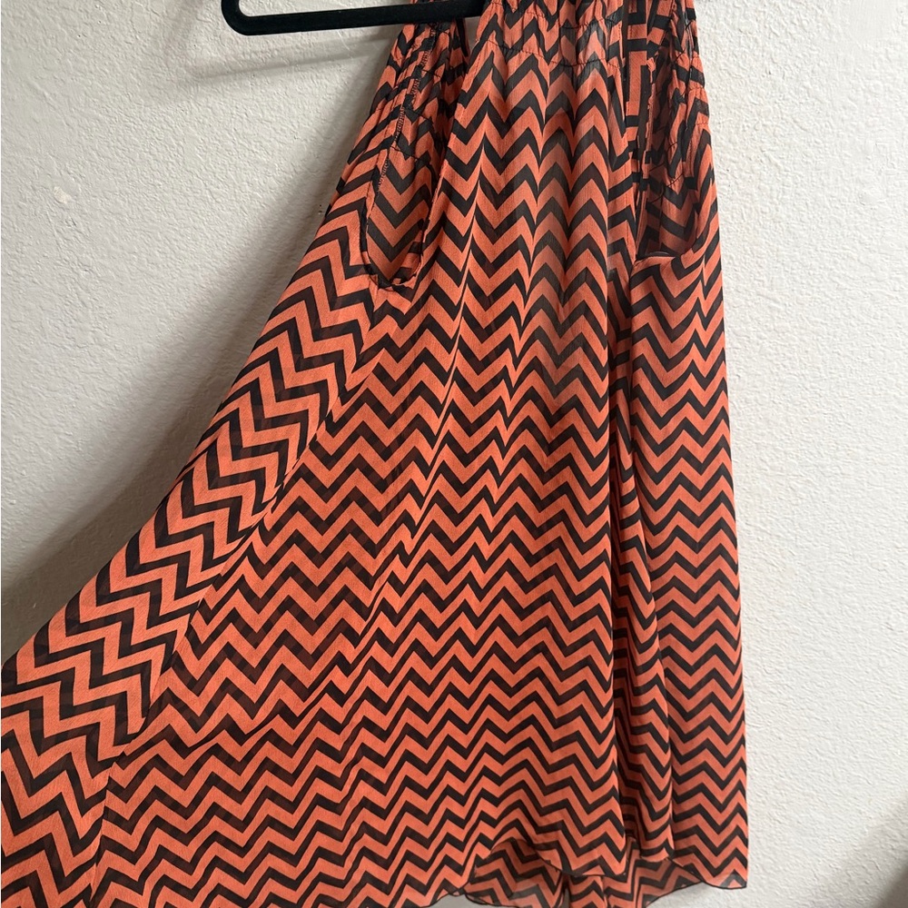Missoni Orange and Black Zigzag Swim Coverup